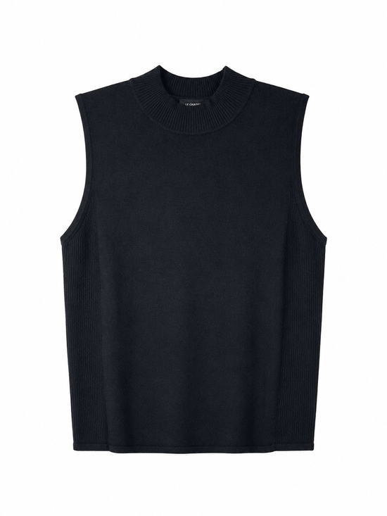 le chateau Sweaters - le chateau Black Sleeveless Mock-Neck Knit Shell Sz XXL